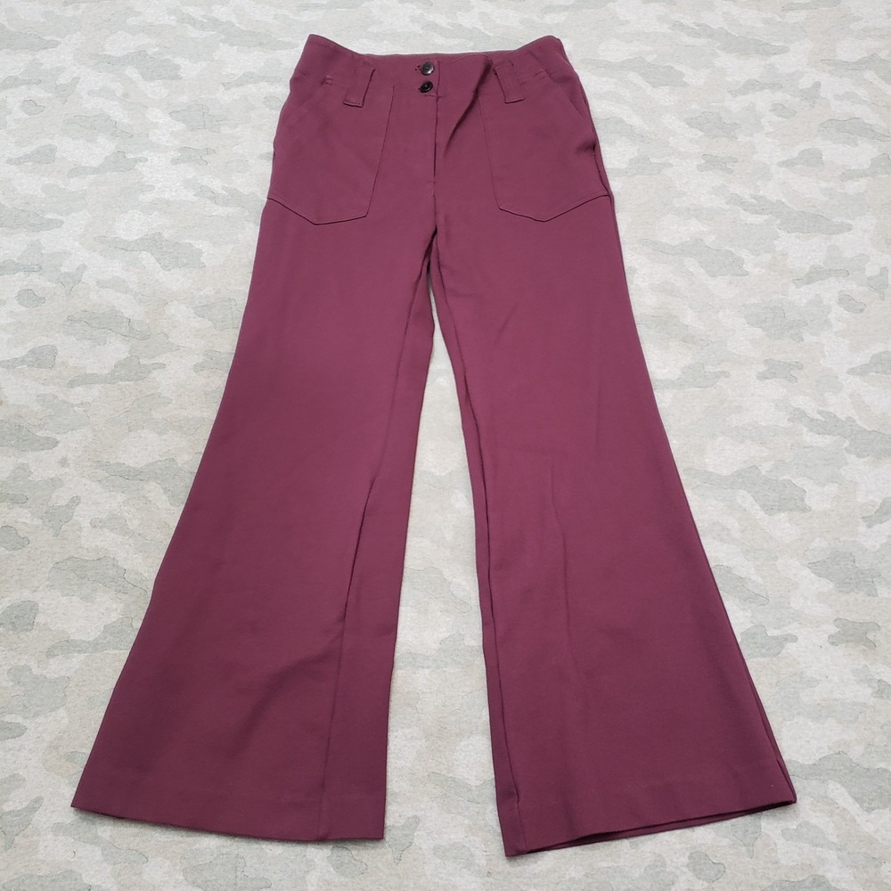 Anthropologie Boot-Flare Pants in Plum